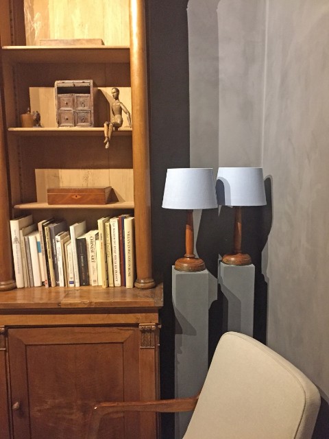 Paar Tafellampen walnoot jaren 20 - Afbeelding 4