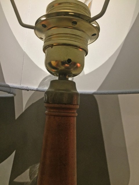 Paar Tafellampen walnoot jaren 20 - Afbeelding 8