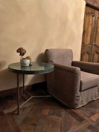 serpentine marmeren bijzettafeltje rond - Afbeelding 3