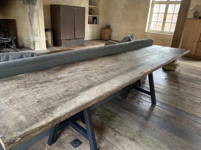 VERKOCHT grote oude notenhouten console sidetable - Afbeelding 8