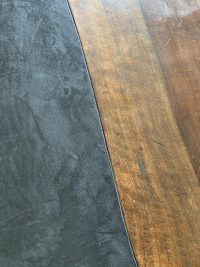 SOLD walnut iron stone coffeetable - Afbeelding 4