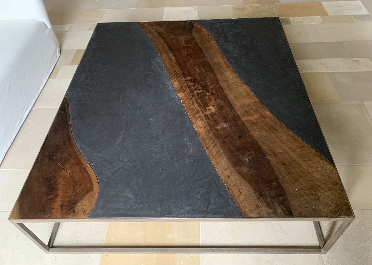 Luna Salontafel Old Walnut, ijzer en marmer gips - Afbeelding 5