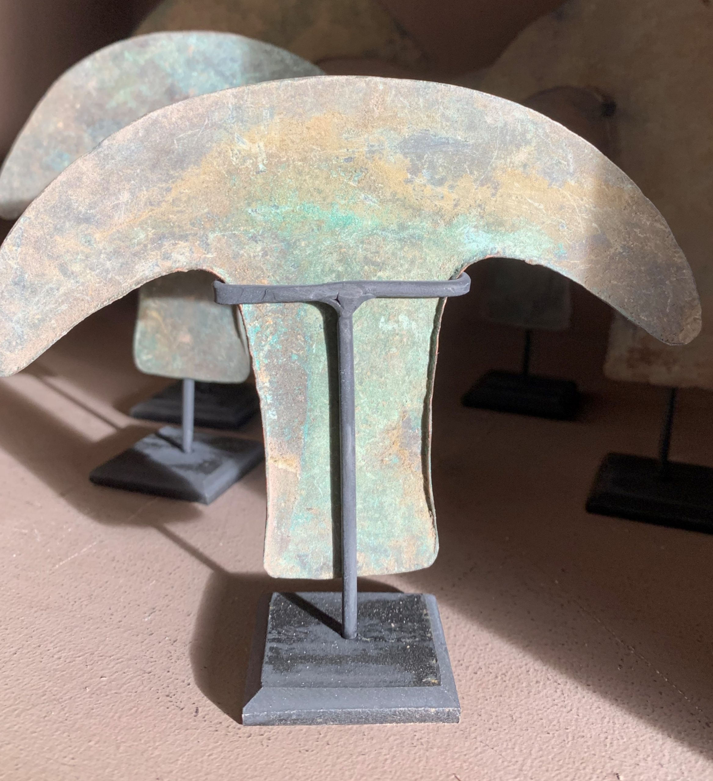 SOLD Set van 6 Azteekse koperen geldmunten - Afbeelding 8