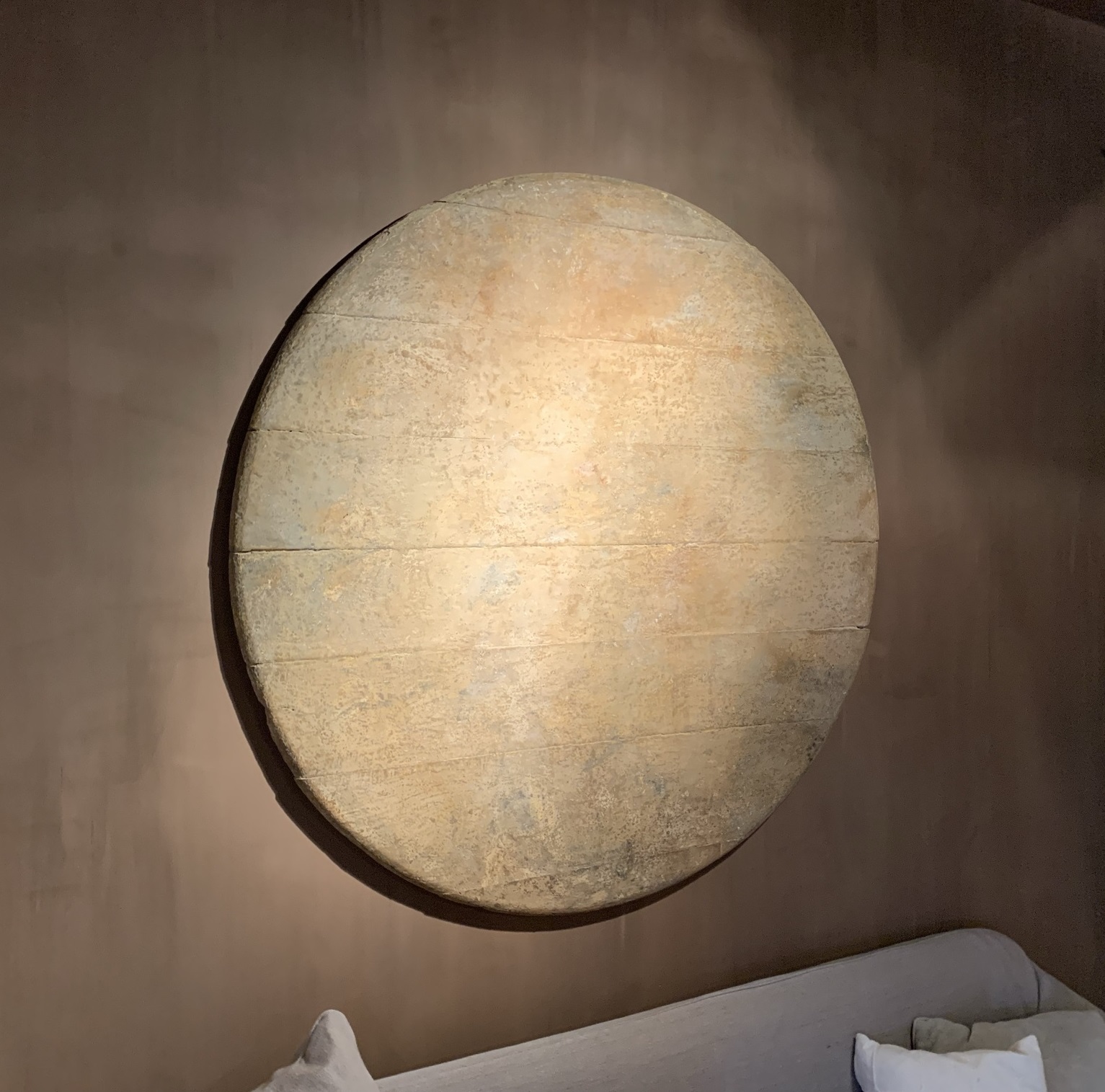 SOLD Rond schilderij 19e eeuws paneel - Afbeelding 4