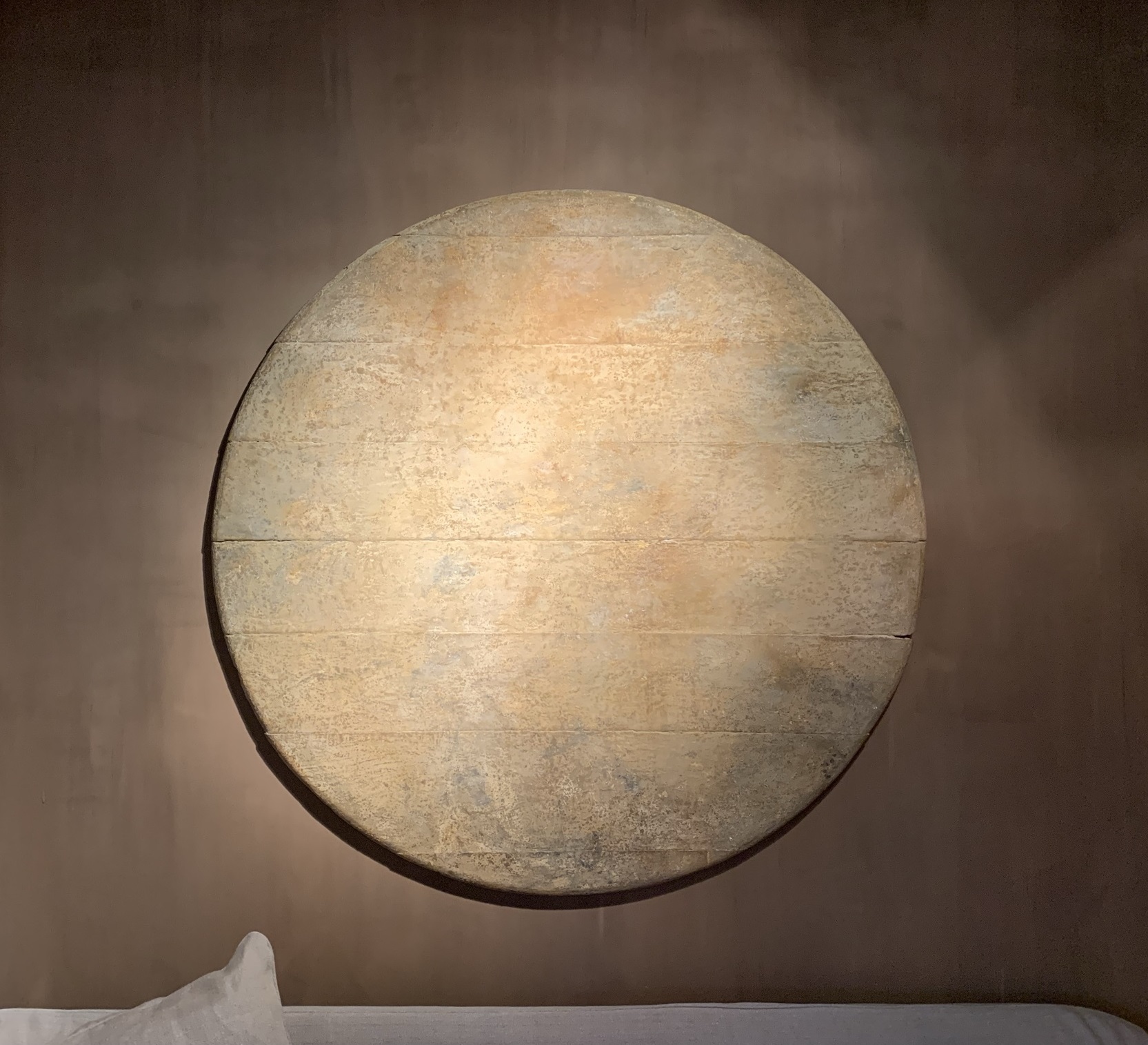 SOLD Rond schilderij 19e eeuws paneel - Afbeelding 9