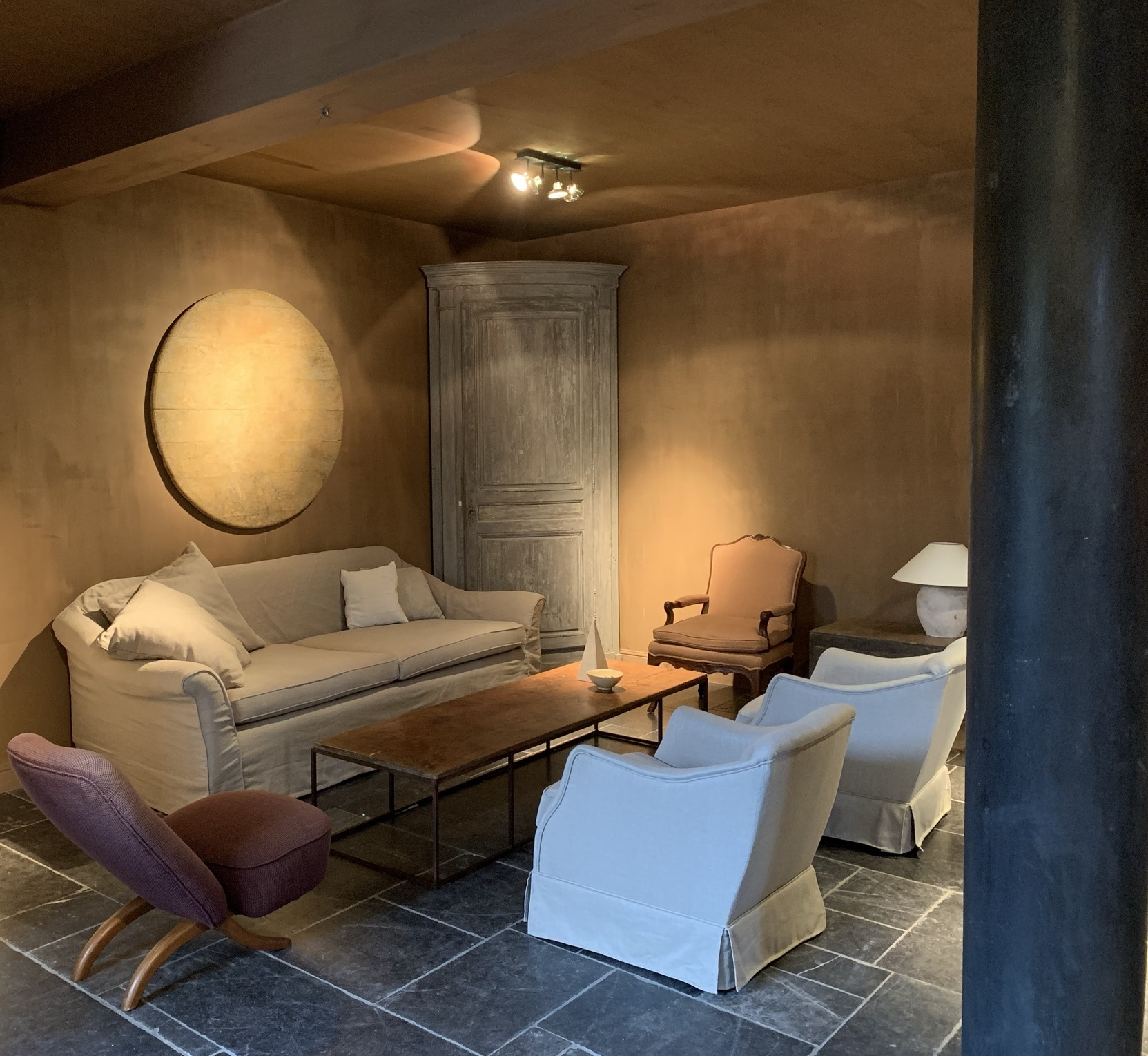 SOLD Rond schilderij 19e eeuws paneel - Afbeelding 12