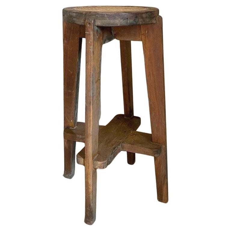Pierre Jeanneret Chandigarh hoge kruk met canework PJ-011001